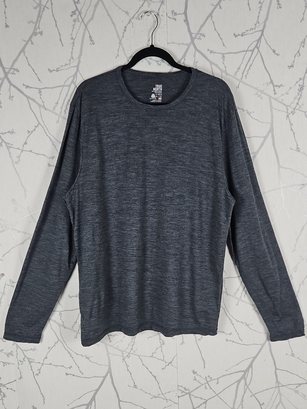 True North Gray 100% Merino Wool Crewneck Long Sleeve Baselayer